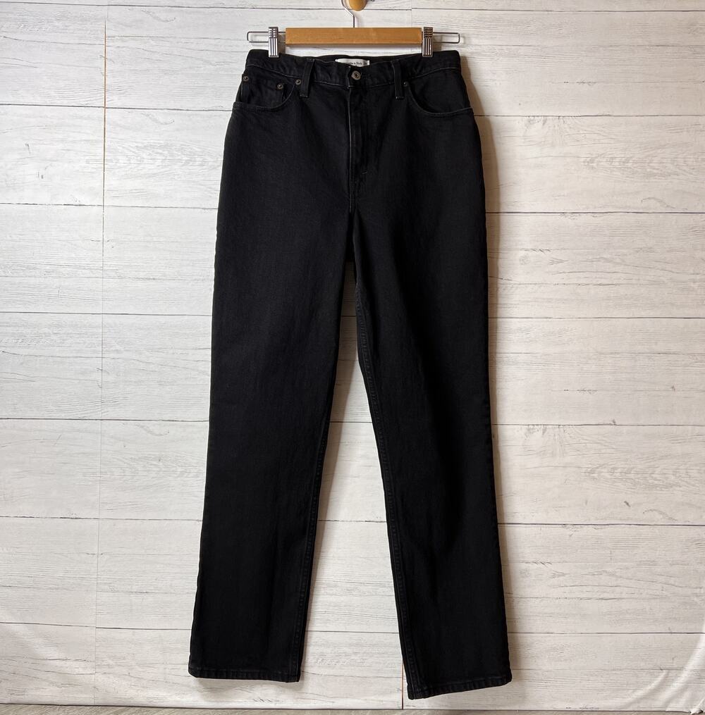 Abercrombie & Fitch Jeans Womens SZ 28/6 Black The 90's Straight Ultra High Rise
